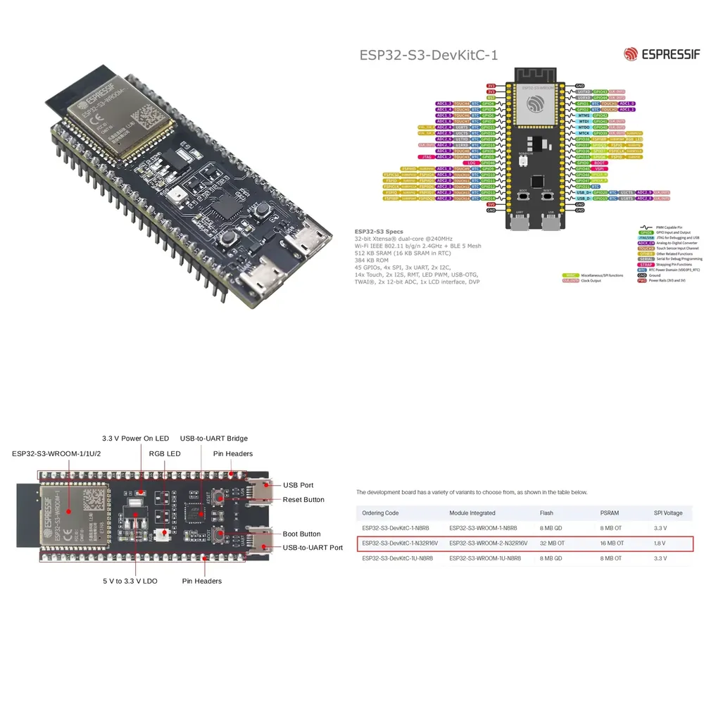 Esp32 S3 - Scheda di Sviluppo Espressif ESP32-S3-DevKitC-1, con